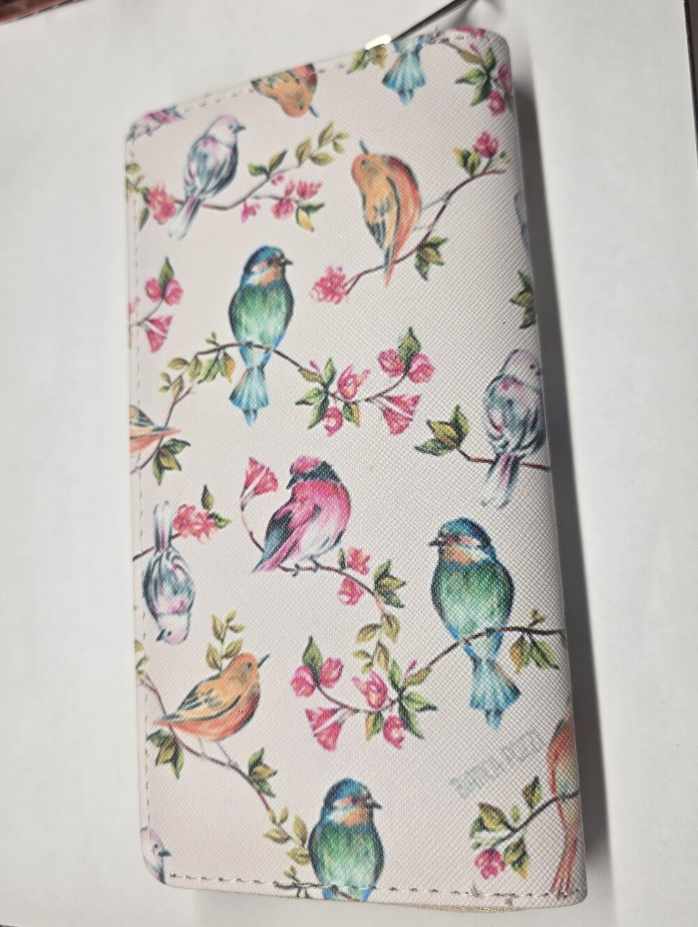 Bird Print Pet-Themed Wallet Case - Pink